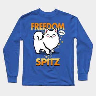 Funny Spitz Cute Kawaii Uwu Dog Punny Meme Cartoon Gift For Dog Lovers Long Sleeve T-Shirt